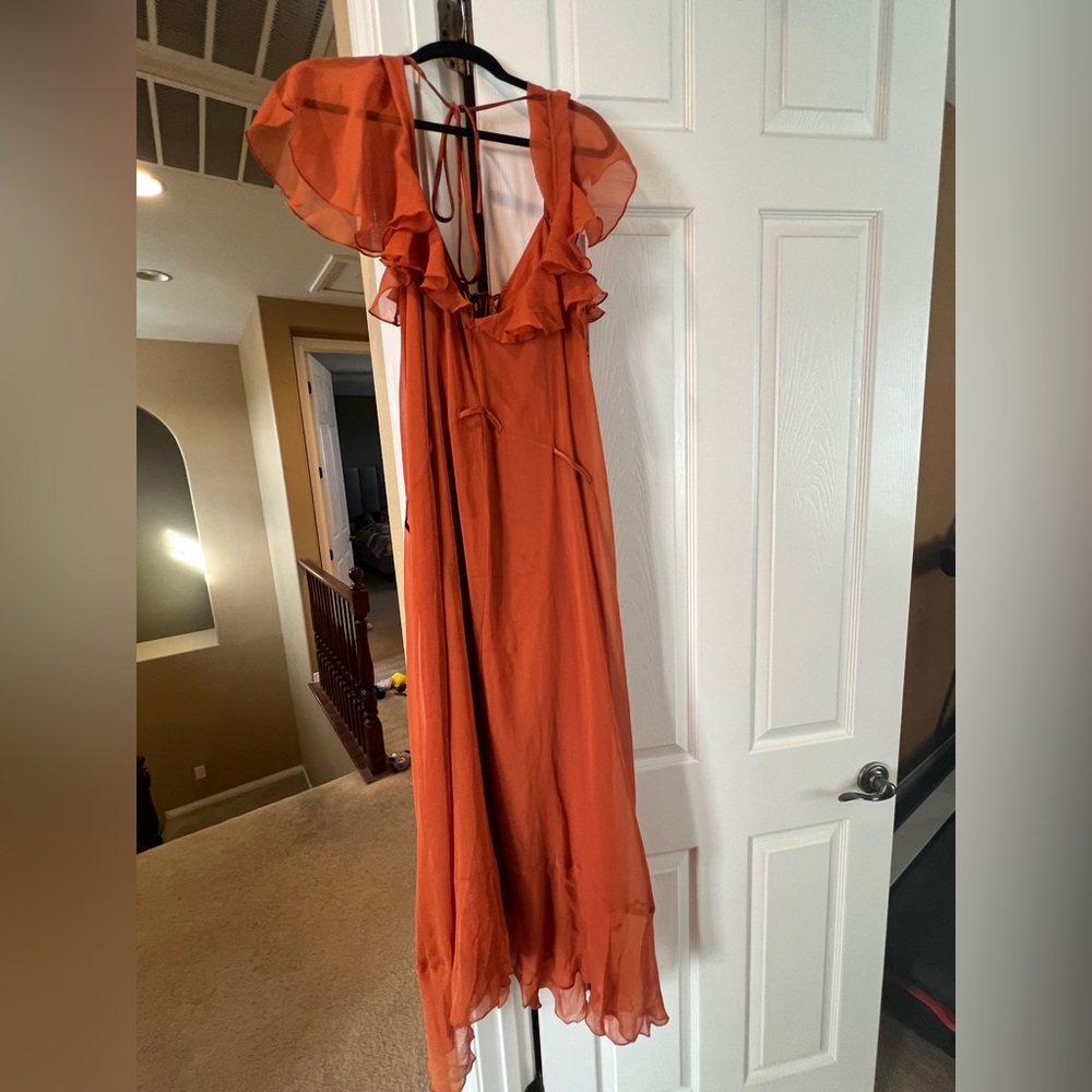 ASOS Orange Ruffle Dress - Picture 2 of 6